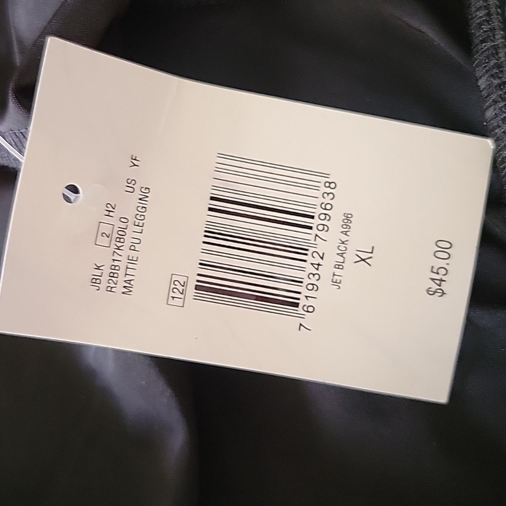 SALE Guess Mattie Black Faux Leather Like Leggings Skinny Unlined Light XL NWT - Picture 6 of 9
